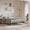 vidaXL Metal Bed Frame without Mattress with Footboard White 140x190cm