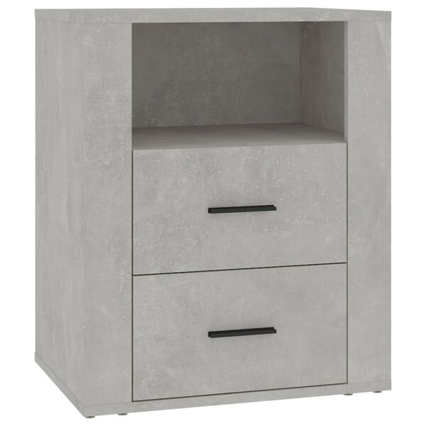 vidaXL Bedside Cabinet Concrete Grey 50x36x60 cm Engineered Wood