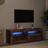 vidaXL TV Cabinet with LED Lights Old Wood 120x35x40 cm Engineered Wood