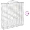 vidaXL Arched Gabion Baskets 13 pcs 200x50x200/220 cm Galvanised Iron