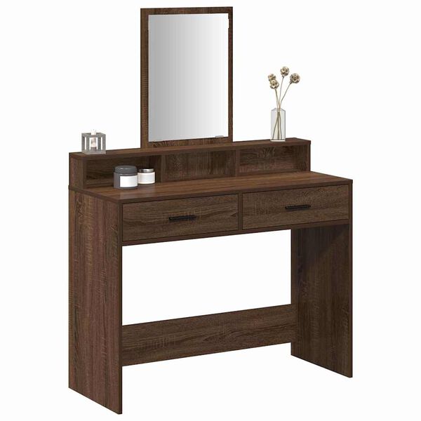 vidaXL Dressing Table Brown Oak 100 x 41 x 140 cm Engineered Wood