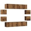 vidaXL Wall Mounted TV cabinets 8 pcs Old Wood Engineered Wood