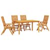 vidaXL Garden Dining Set Folding 5 pcs Brown Solid Acacia Wood