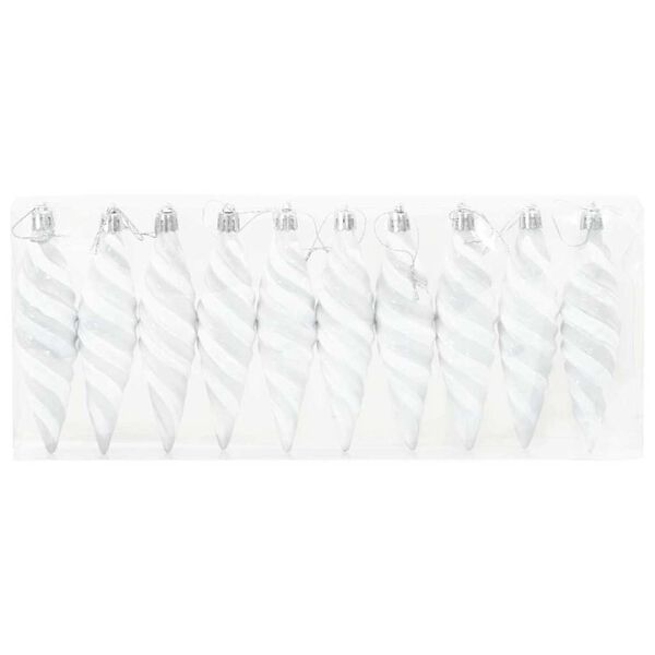 vidaXL Christmas Spiral Shape Ball 40 pcs White