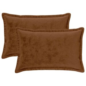 vidaXL Cushion Cover 2 pcs HOUTEN Light Brown 50 x 80 cm Flannel