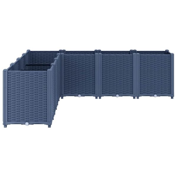 vidaXL Garden Planter Blue Grey 160x160x53 cm PP
