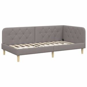 vidaXL Corner Bed Frame with Headboard Taupe 90 x 200 cm Fabric