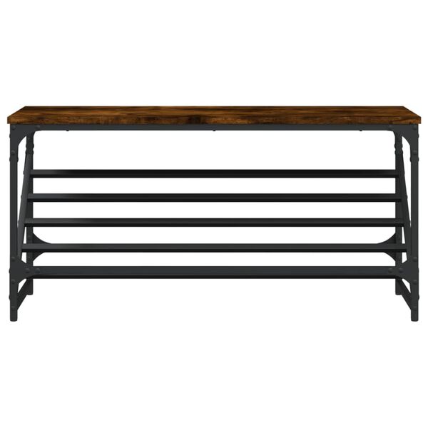 vidaXL Shoe Rack Smoked Oak 90x30x45 cm Engineered Wood