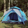 vidaXL Camping Tent Dome 4-Person Blue Quick Release