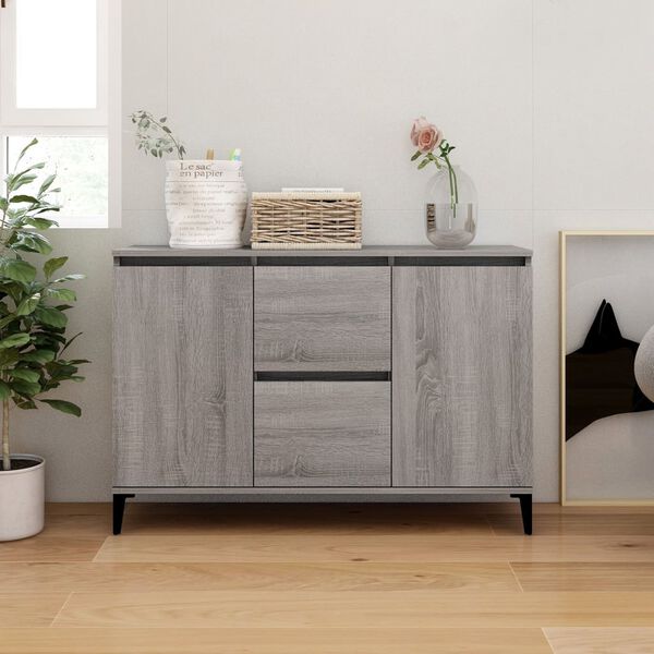 vidaXL Sideboard Grey Sonoma 102x35x70 cm Engineered Wood