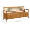 vidaXL Garden Storage Bench 170 cm Solid Acacia Wood