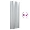 vidaXL Roof Panels 12 pcs Powder-coated Steel Silver 100x36 cm