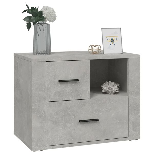 vidaXL Bedside Cabinet Concrete Grey 60x36x45 cm Engineered Wood