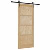 vidaXL Sliding Door Brown 83 x 202 cm Solid Pine Wood