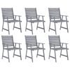 vidaXL 7 Piece Garden Dining Set Grey Solid Acacia Wood