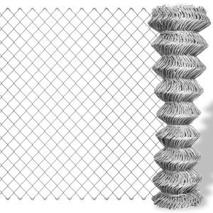 vidaXL Chain Link Fence Galvanised Steel 15x1,25 m Silver