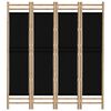 vidaXL Folding 4-Panel Room Divider 160 cm Bamboo and Canvas
