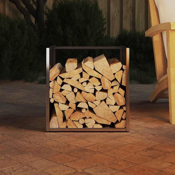 vidaXL Firewood Rack 40x40x40 cm Stainless Steel