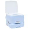 vidaXL Camping Toilet Manual Light Blue and White 41.5 x 36.5 x 30 cm