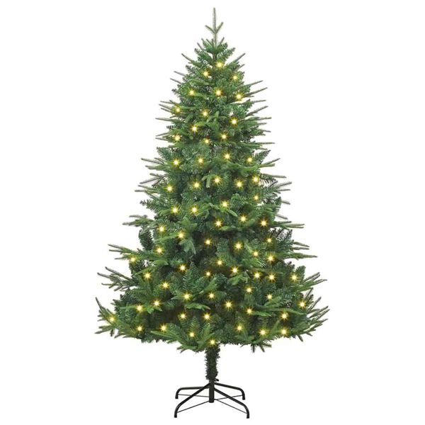 vidaXL Artificial Pre-lit Christmas Tree Green 180 cm PVC and PE