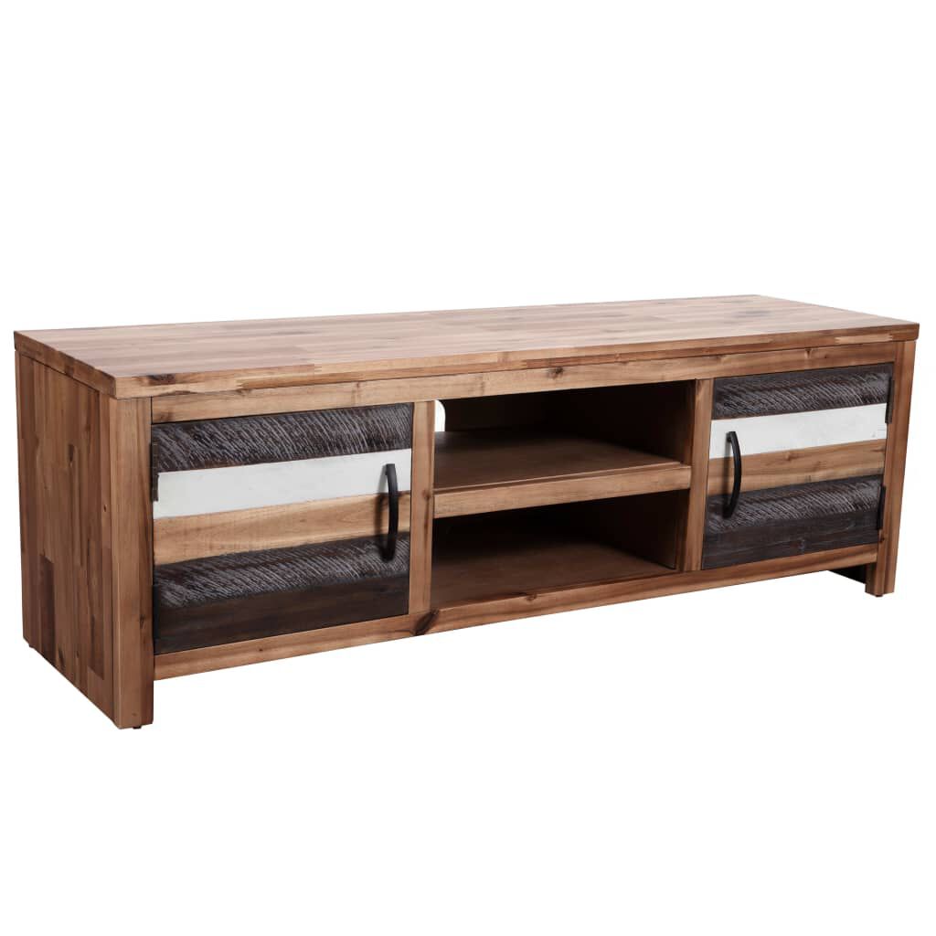 Acacia wood media shop console