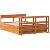 vidaXL Bed Frame without Mattress Wax Brown 120x190 cm Small Double Solid Wood Pine