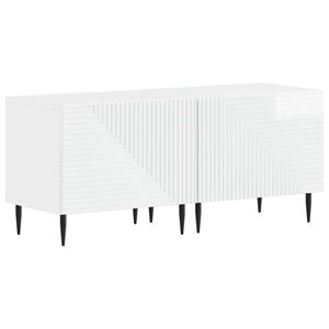 vidaXL TV Cabinet High Gloss White Engineered Wood