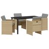 vidaXL Garden Dining Set 5 pcs Beige Poly Rattan