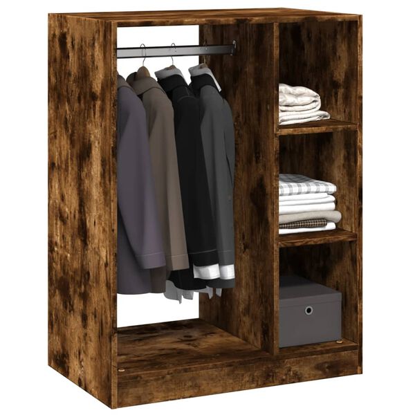 vidaXL Wardrobe Smoked Oak 77x48x102 cm Engineered Wood