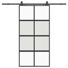 vidaXL Sliding Door with Hardware Set Black 102.5x205 cm Tempered Glass