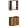 vidaXL Bathroom Furniture Set with Door 4 pcs Brown 33 x 33 x 185.5 cm