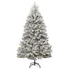 vidaXL Artificial Hinged Christmas Tree with Flocked Snow 210 cm
