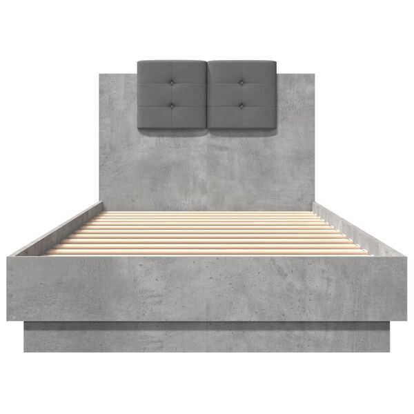 vidaXL Bed Frame without Mattress Concrete Grey 100x200 cm