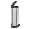 Curver Pedal Bin Deco D-Shape 40L Silver