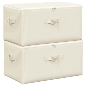 vidaXL Storage Boxes 2 pcs Fabric 43x34x23 cm Cream