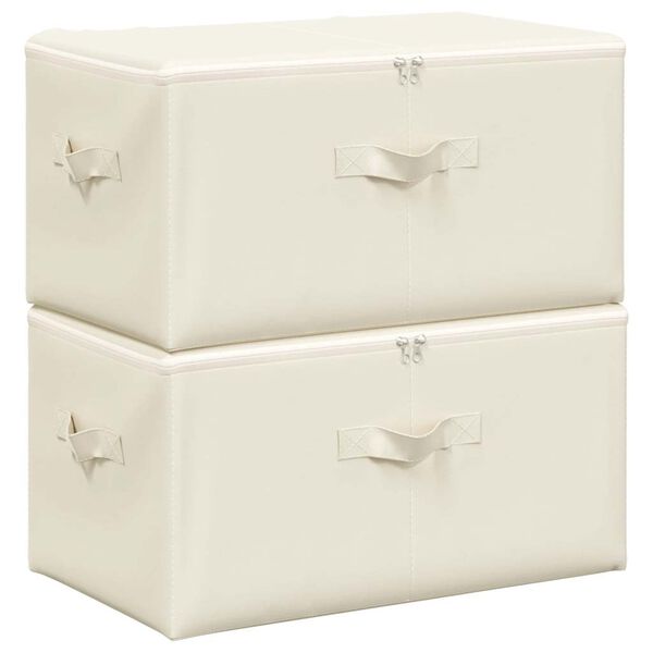 vidaXL Storage Boxes 2 pcs Fabric 43x34x23 cm Cream