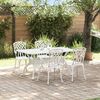 vidaXL Garden Dining Set 5 pcs White Aluminium