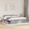 vidaXL Bed Frame with Headboard without Mattress Grey Sonoma 180x200 cm Super King