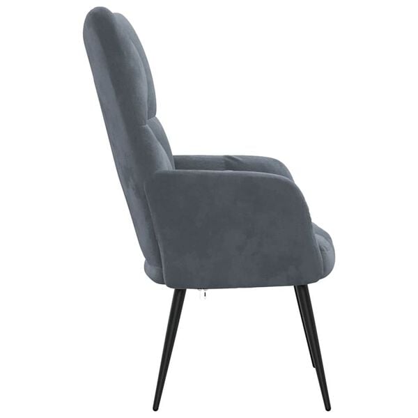 vidaXL Relaxing Chair Dark Grey 70 x 61 x 96.5 cm Velvet