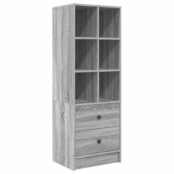 vidaXL Highboard with Drawer Grey Sonoma 45.5 x 34 x 127 cm
