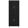 vidaXL Highboard Black Oak 69.5 x 34 x 180 cm Engineered Wood