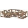 vidaXL 10 Piece Garden Lounge Set Brown Impregnated Pinewood