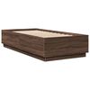 vidaXL Bed Frame with LED without Mattress Brown Oak 100x200 cm