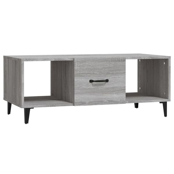 vidaXL Coffee Table Grey Sonoma 102x50x40 cm Engineered Wood