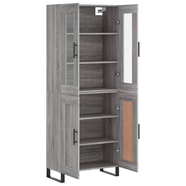 vidaXL Highboard Grey Sonoma 69.5x34x180 cm Engineered Wood