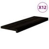 vidaXL Stair Treads 12 pcs Dark Brown 80x25x2 cm Solid Wood Oak