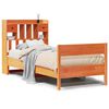 vidaXL Bookcase Bed without Mattress Wax Brown 100x200 cm Solid Wood Pine