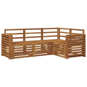 vidaXL Outdoor Sofa Set 4 pcs 4-Seaters Natural Solid Acacia Wood