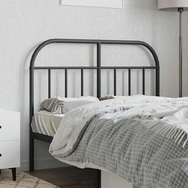 vidaXL Metal Replace Headboard Black 120 cm