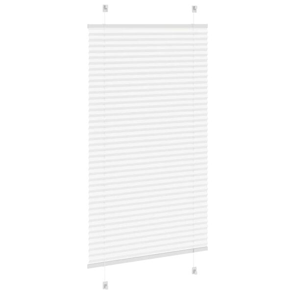 vidaXL Pleated Blind White 80x100 cm Fabric Width 79.4 cm Polyester